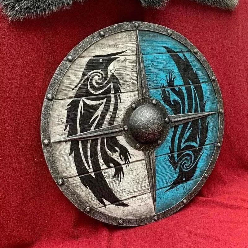 Decorative Wooden Shield 12 Inch Battleworn Finish