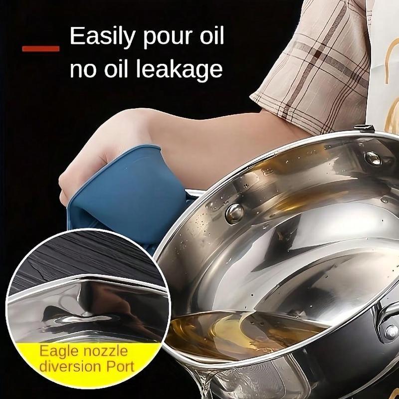 Deep Fryer Pot Stainless Steel Built-In Thermometer Fry Basket