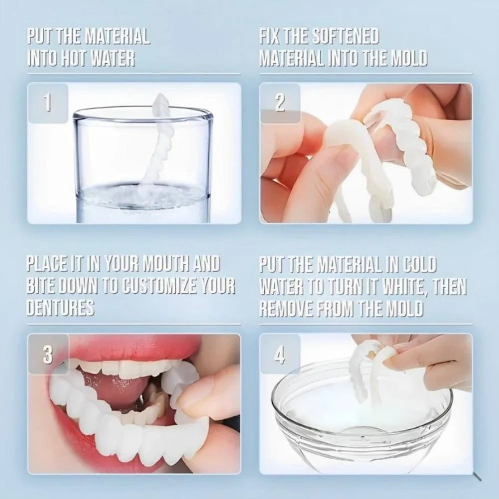 Dental Veneers Clip-On Upper & Lower Reusable Set