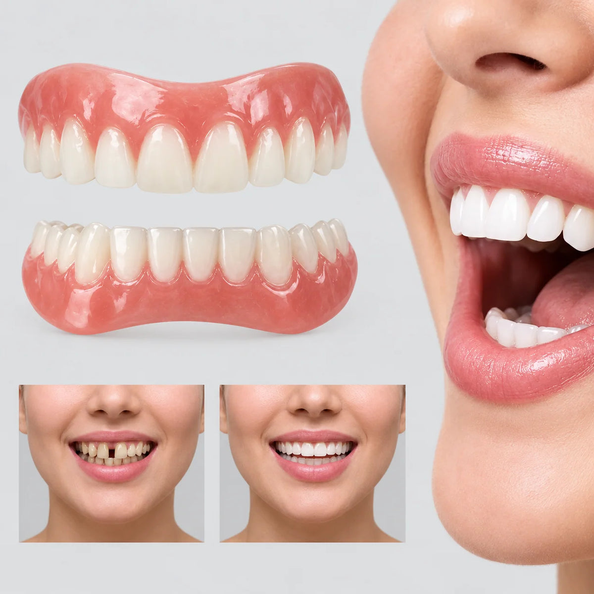 Denture Fitting Set Flexible Silicone Reusable Secure Fit