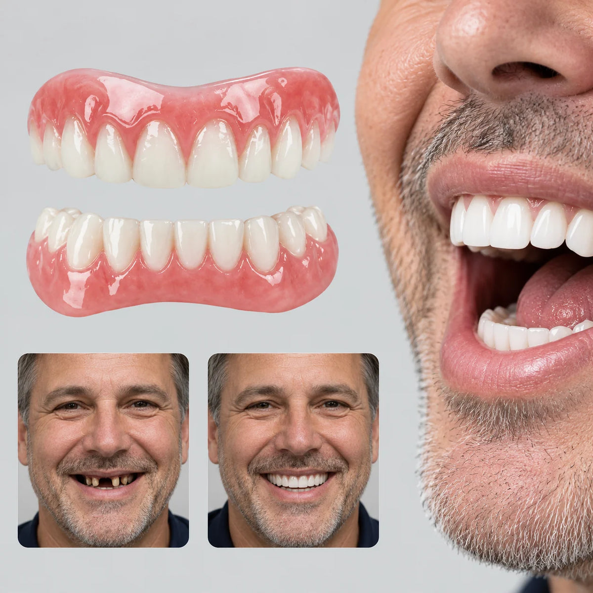 Denture Fitting Set Flexible Silicone Reusable Secure Fit
