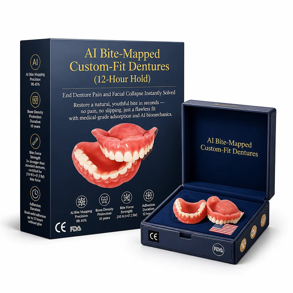 Denture Set AI-Mapped Precision Fit Adhesive-Free 12-Hour Hold