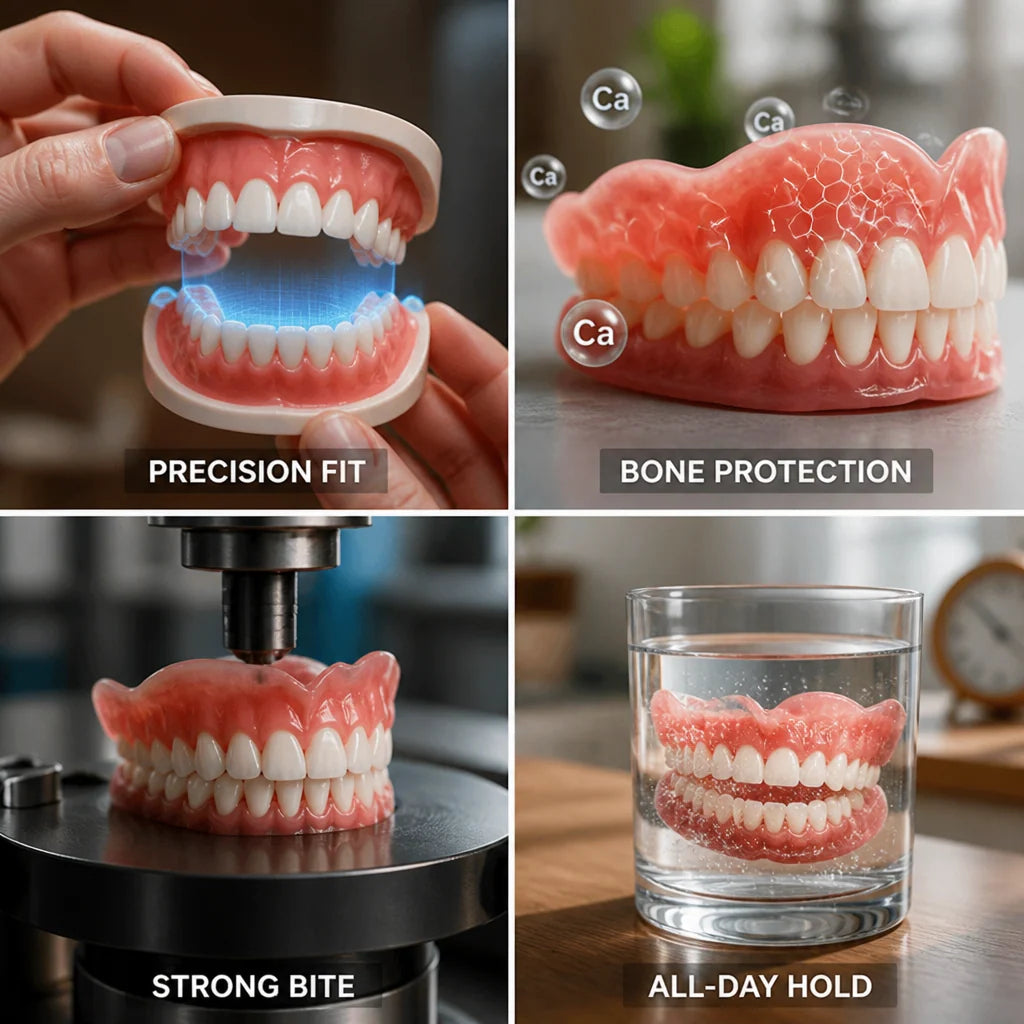 Denture Set AI-Mapped Precision Fit Adhesive-Free 12-Hour Hold