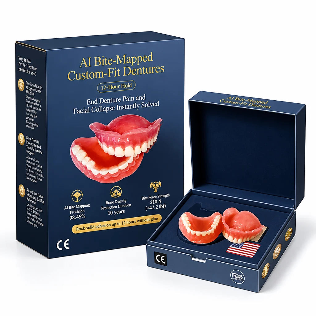 Denture Set AI-Mapped Precision Fit Adhesive-Free 12-Hour Hold