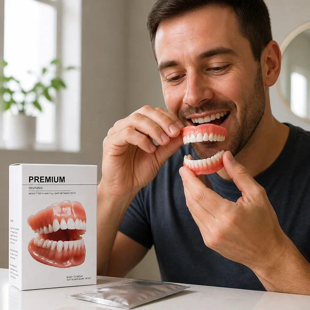 Denture Set Boil-and-Bite Custom Fit Upper & Lower