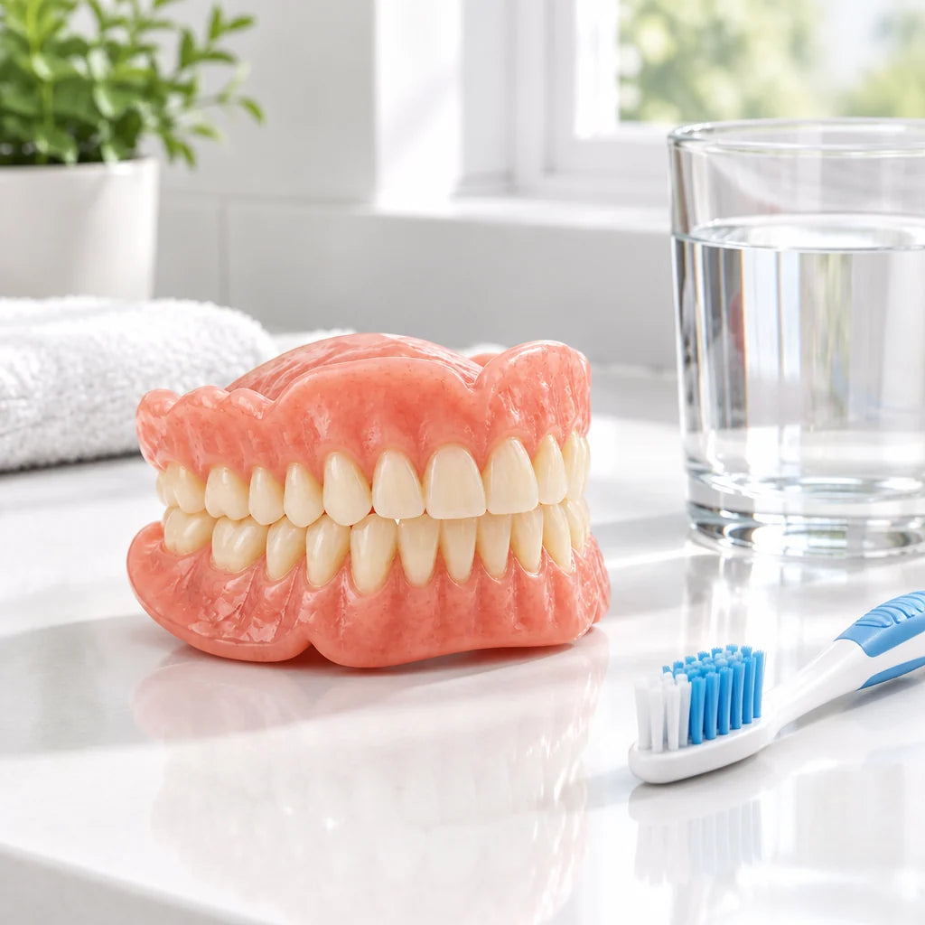 Denture Set Heat-Moldable Adhesive-Free Suction Fit