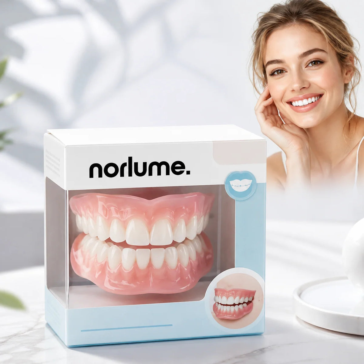 Denture Set Moldable Custom-Fit Upper & Lower