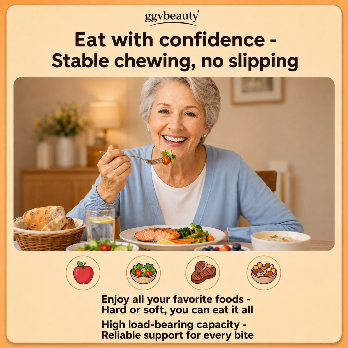 Denture Set Upper & Lower Adjustable At-Home Fit