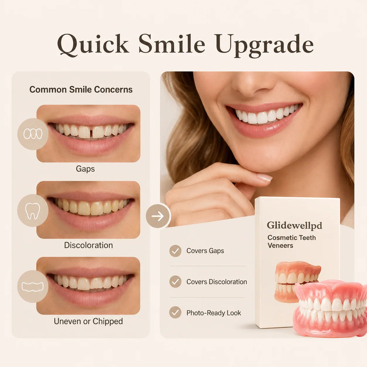Denture Set Upper & Lower Flexible Suction Fit