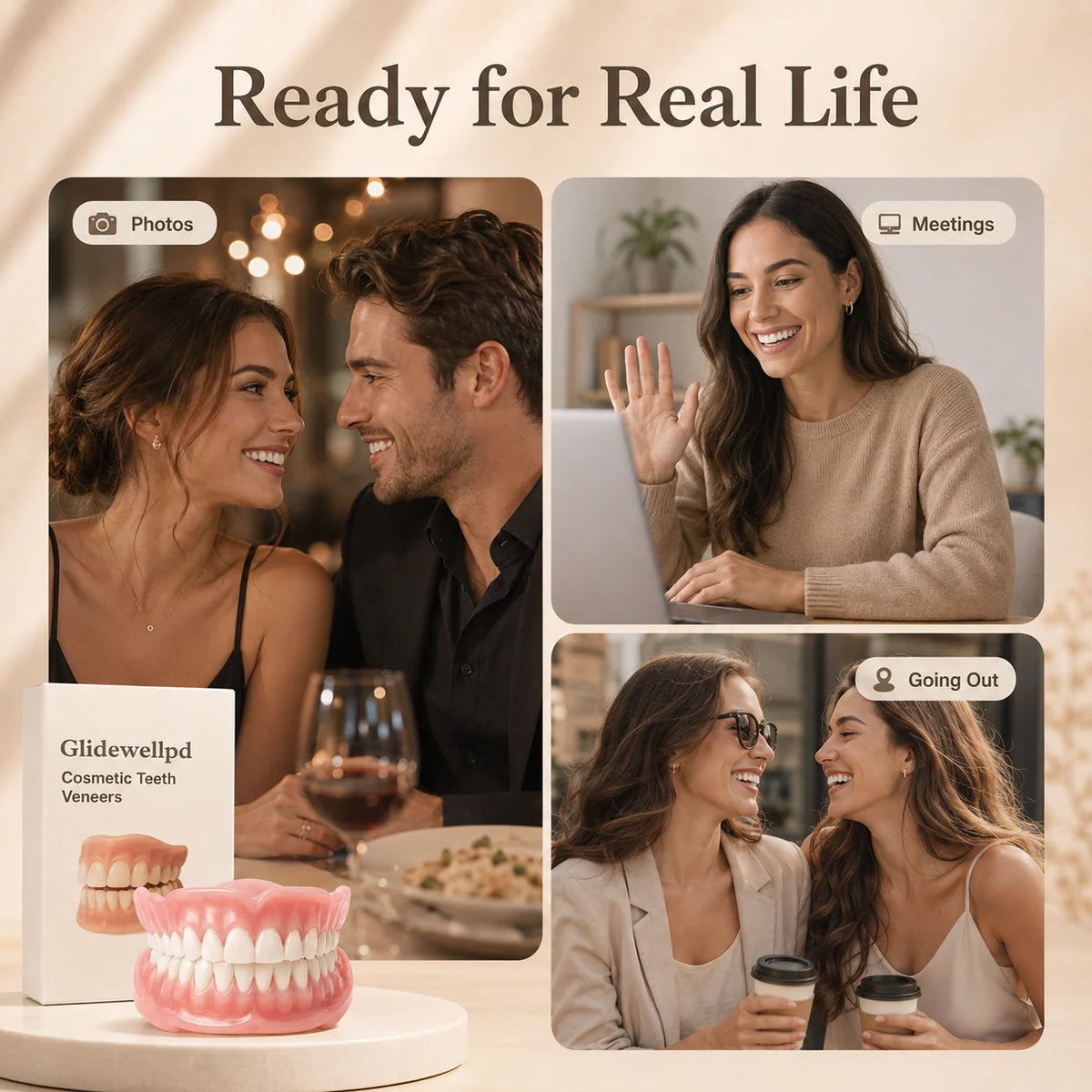 Denture Set Upper & Lower Flexible Suction Fit