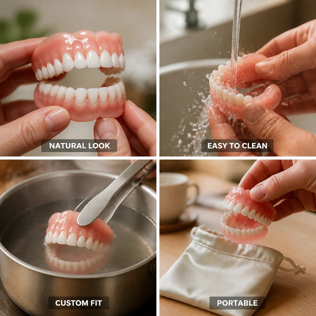 Denture Set Upper & Lower Hot Water Mouldable Fit