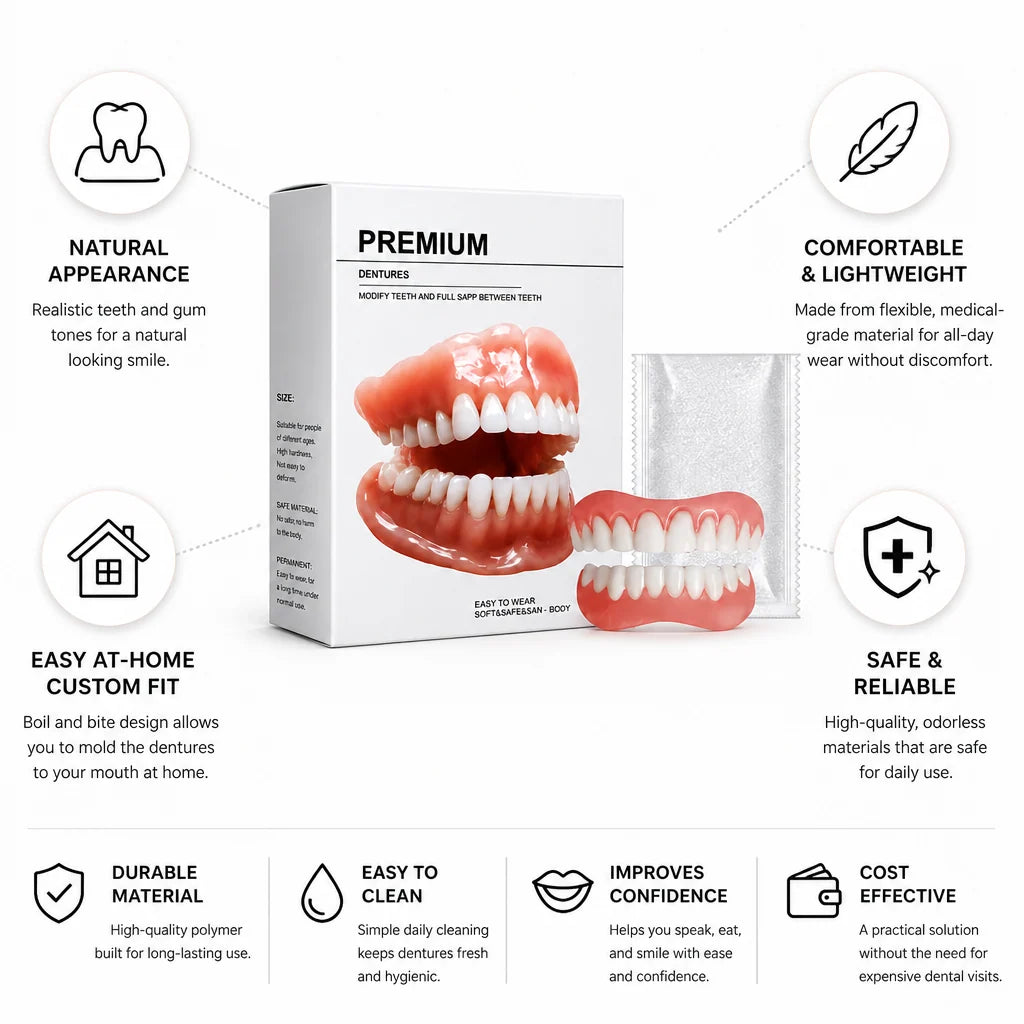 Denture Set Upper & Lower Hot Water Mouldable Fit