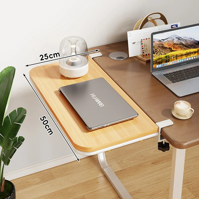Desk Extension Shelf Bamboo Clamp-On Adjustable & Removable