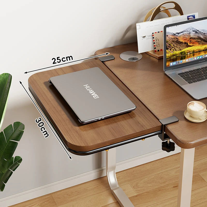 Desk Extension Shelf Bamboo Clamp-On Adjustable & Removable