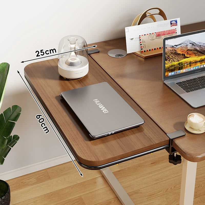 Desk Extension Shelf Bamboo Clamp-On Adjustable & Removable