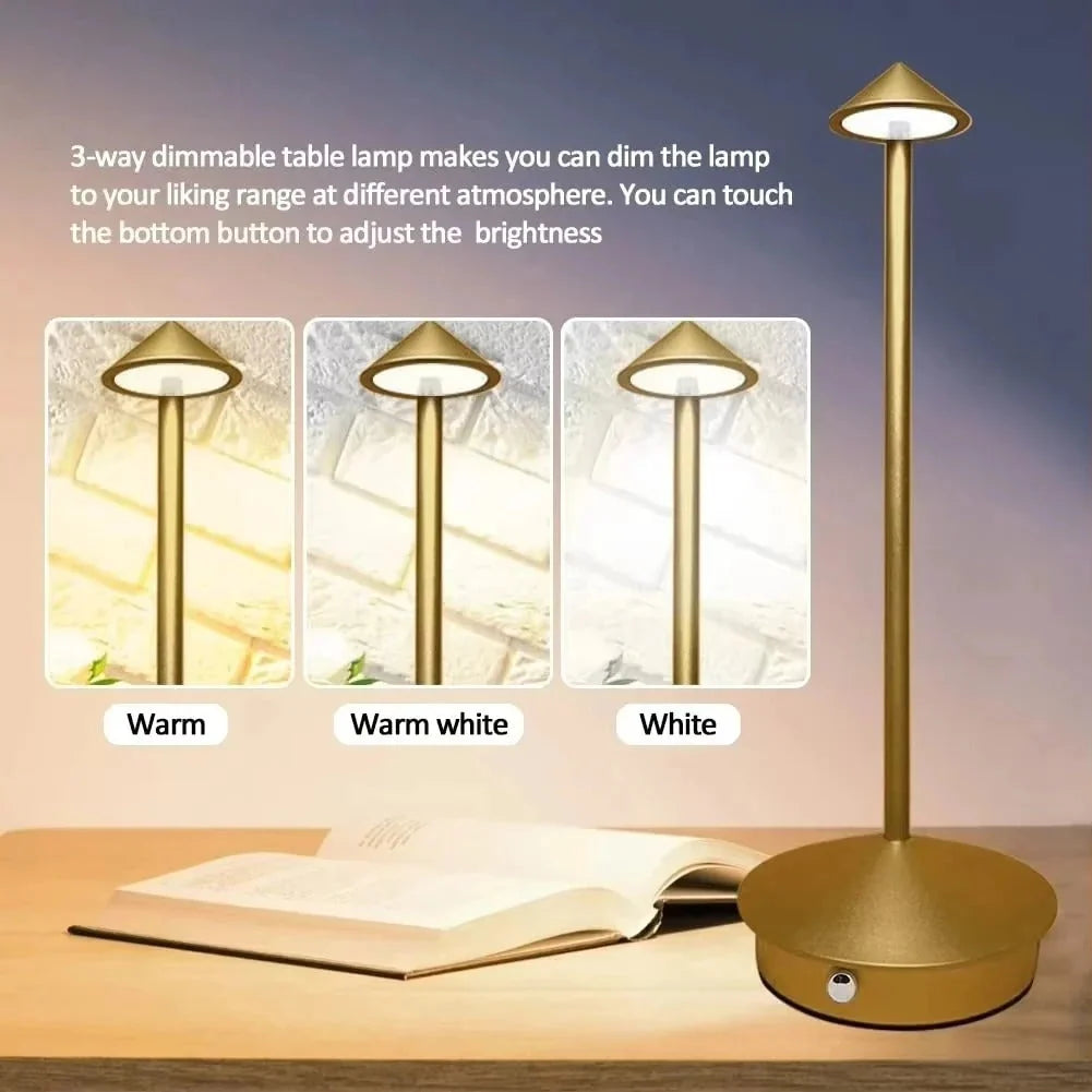 Desk Lamp Rechargeable Touch Control Three Light Modes