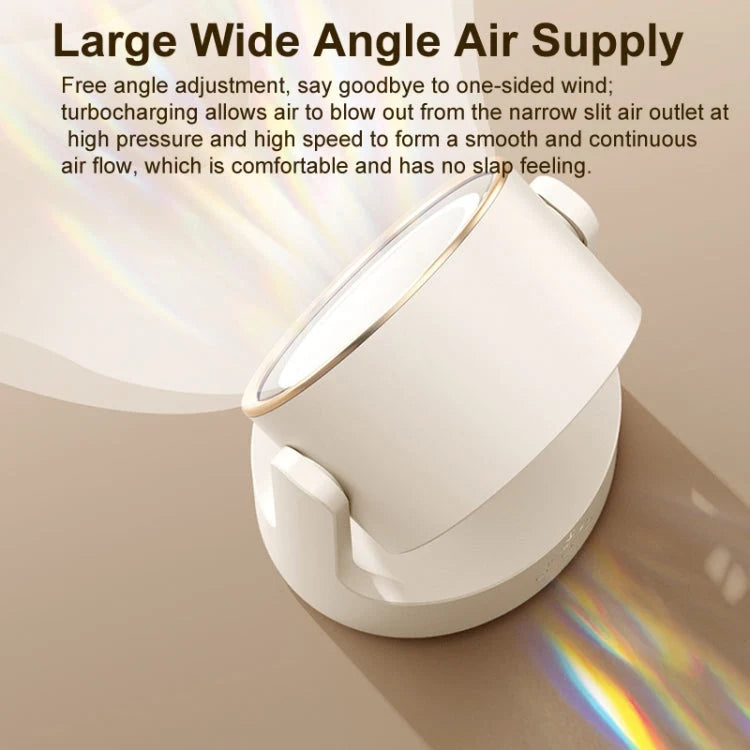 Desktop Fan Bladeless Oscillating LED Light & Cosmetic Mirror