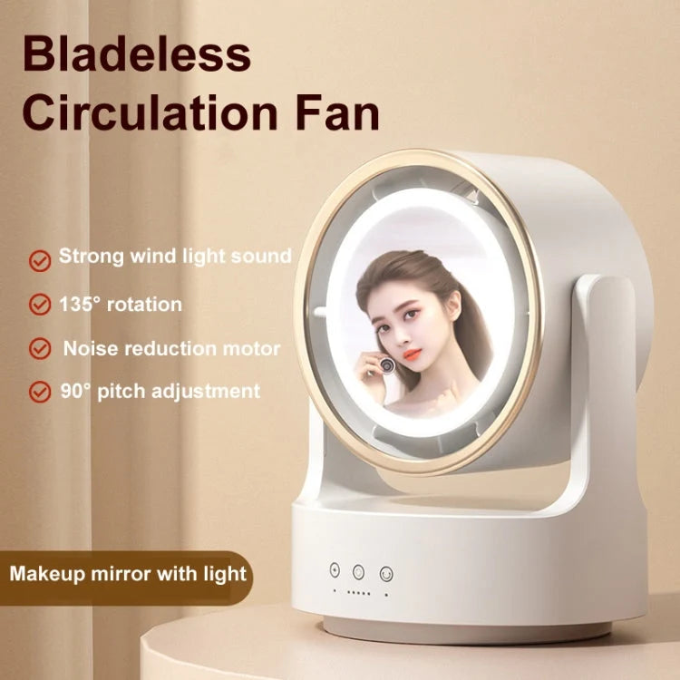 Desktop Fan Bladeless With LED Mirror & Five Speeds