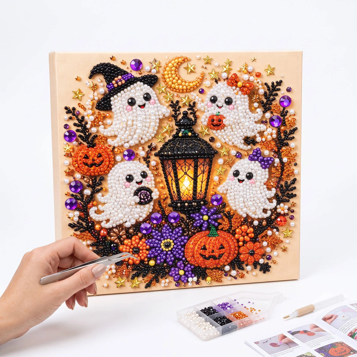 Diamond Art Kit Halloween Pearl Beads Numbered Canvas