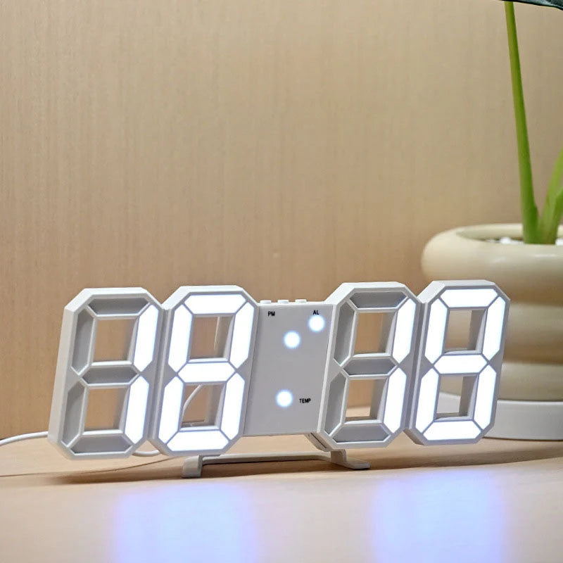 Digital Alarm Clock 3D LED Display Wall Or Desk Mount