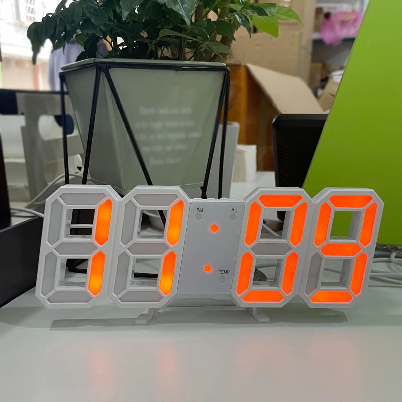 Digital Alarm Clock 3D LED Display Wall Or Desk Mount
