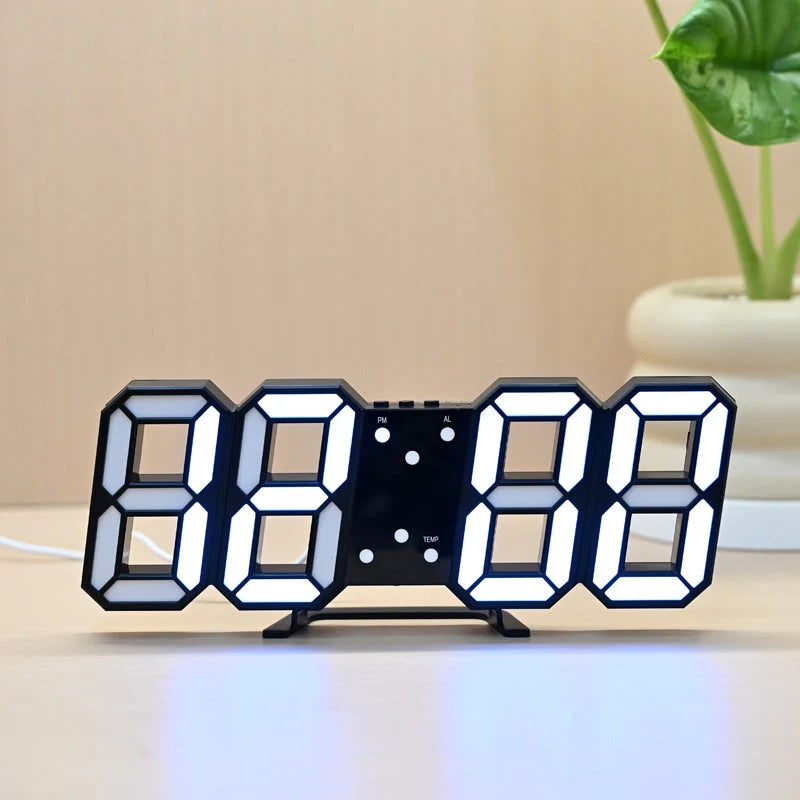 Digital Alarm Clock 3D LED Display Wall Or Desk Mount