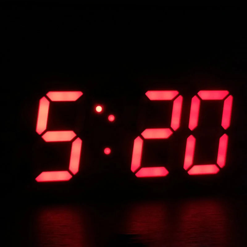 Digital Alarm Clock 3D LED Display Wall Or Desk Mount