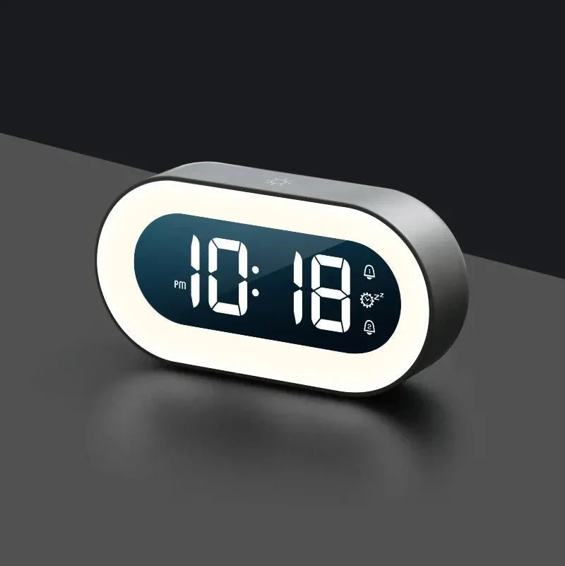Digital Alarm Clock Dimmable Display Integrated Night Light