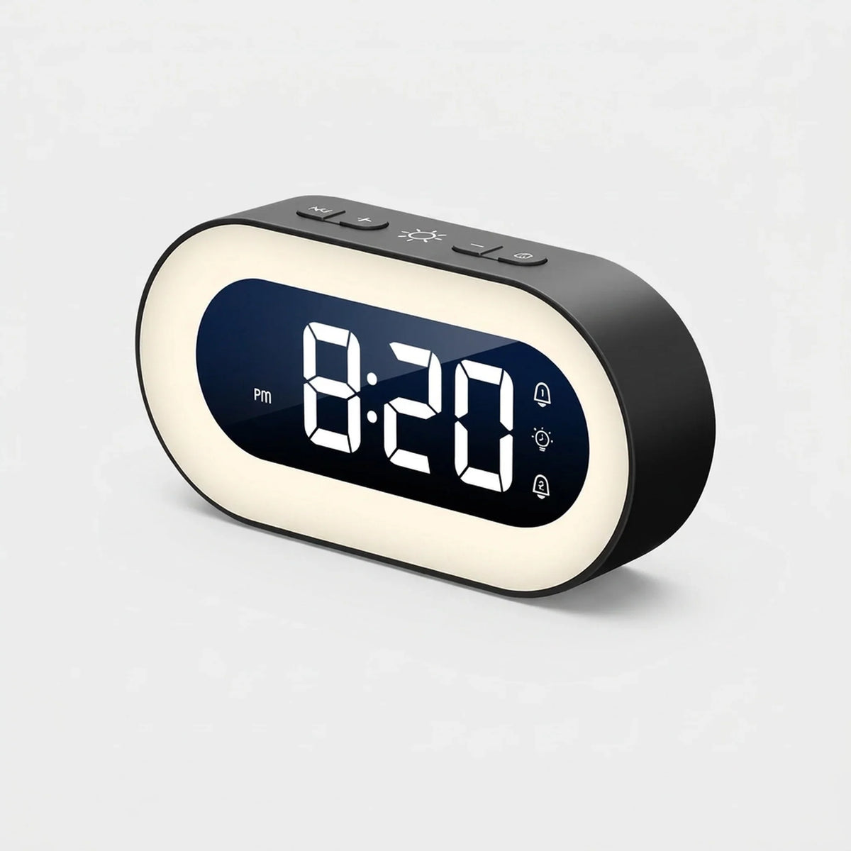 Digital Alarm Clock Dimmable Warm Night Light Rechargeable 15-Day Battery