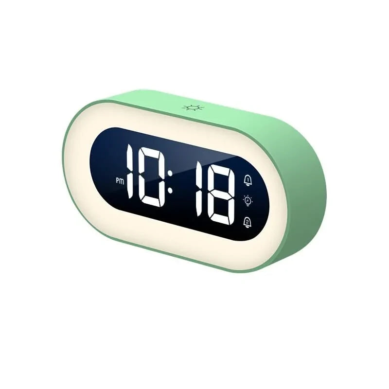 Digital Alarm Clock Dimmable Warm Night Light Rechargeable 15-Day Battery