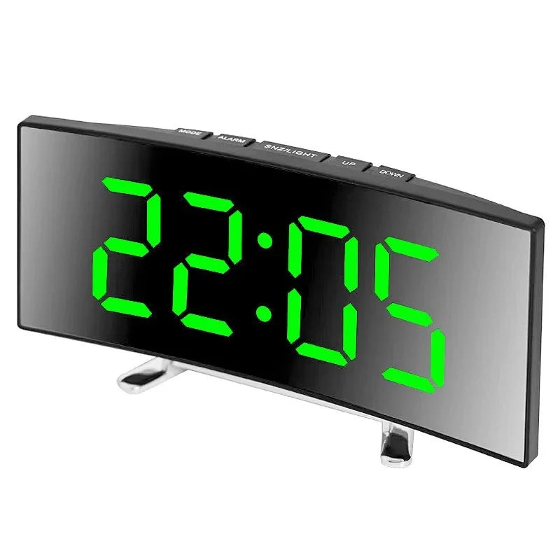 Digital Alarm Clock Large LED Display Silent No-Tick Design