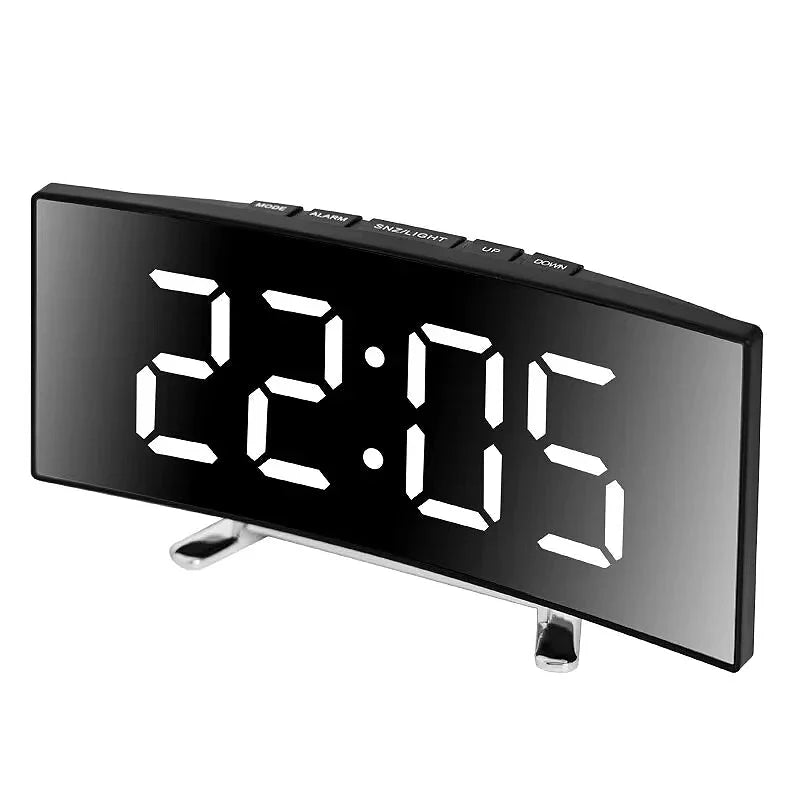 Digital Alarm Clock Large LED Display Silent No-Tick Design
