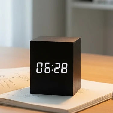 Digital Alarm Clock Time Date Temperature Adjustable Brightness