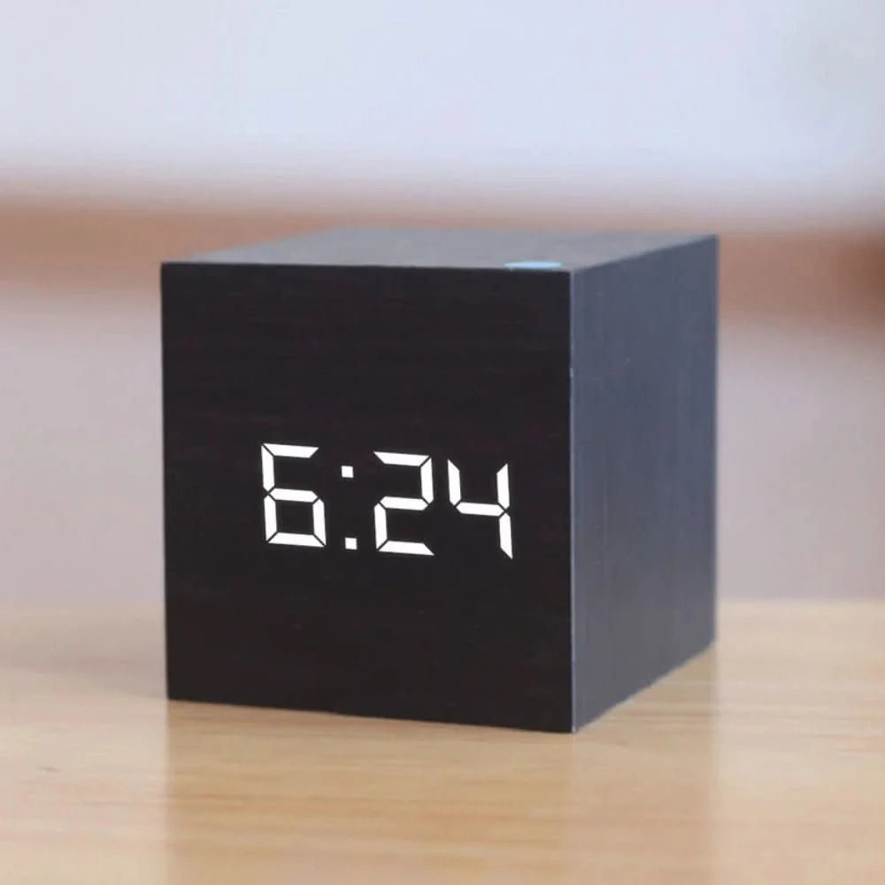 Digital Alarm Clock Time Date Temperature Adjustable Brightness