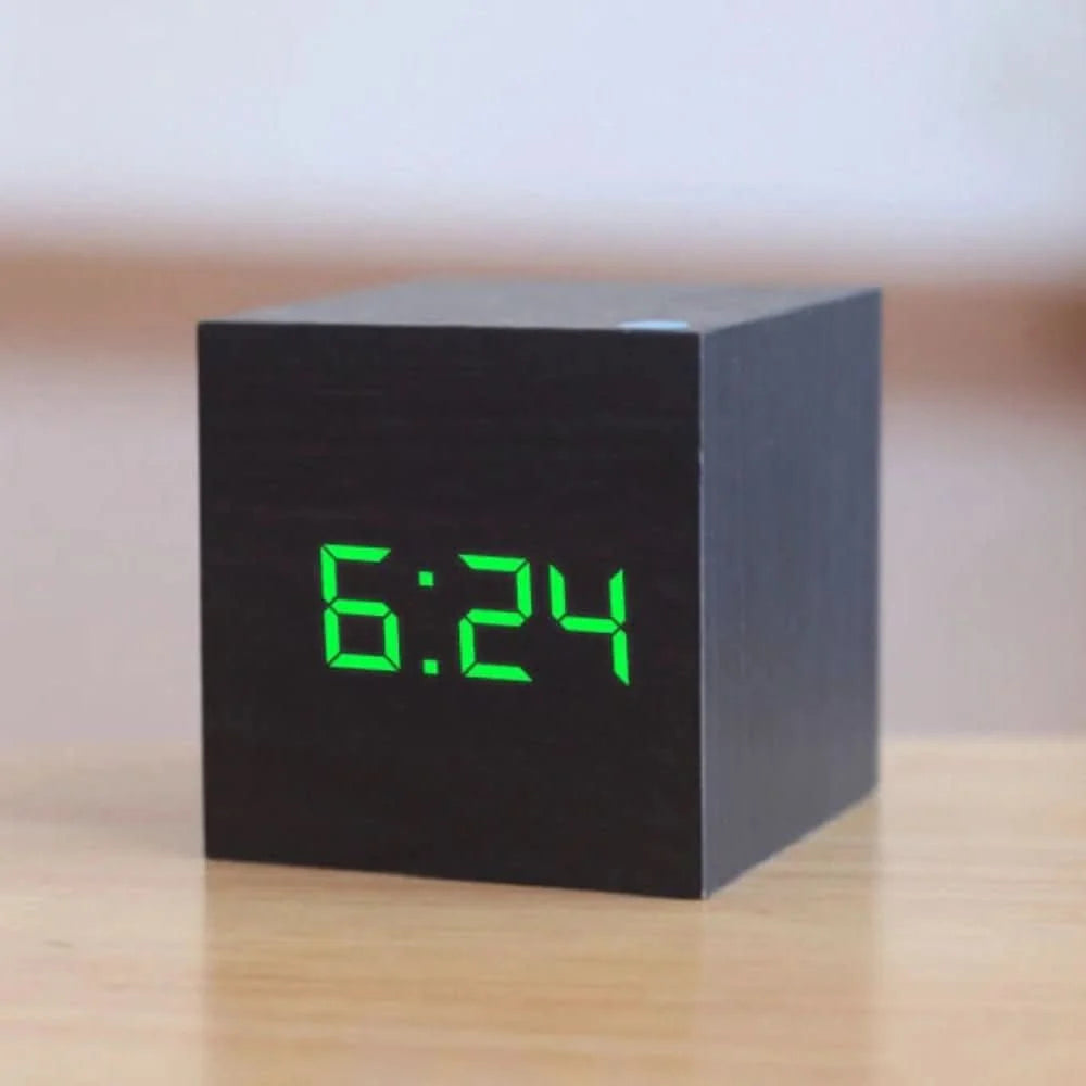 Digital Alarm Clock Time Date Temperature Adjustable Brightness