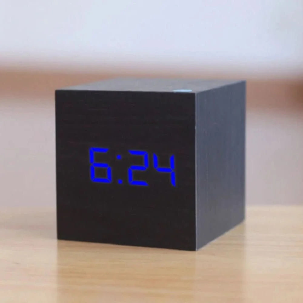 Digital Alarm Clock Time Date Temperature Adjustable Brightness