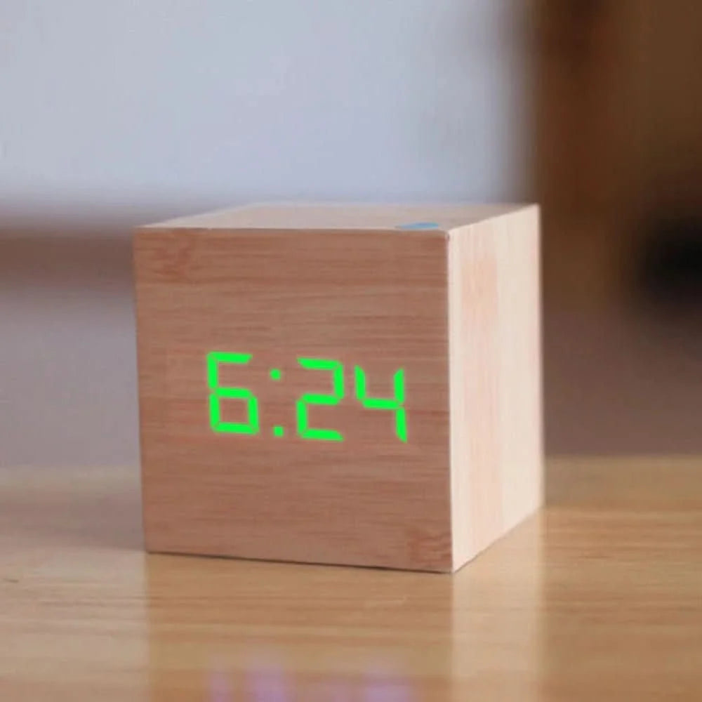 Digital Alarm Clock Time Date Temperature Adjustable Brightness