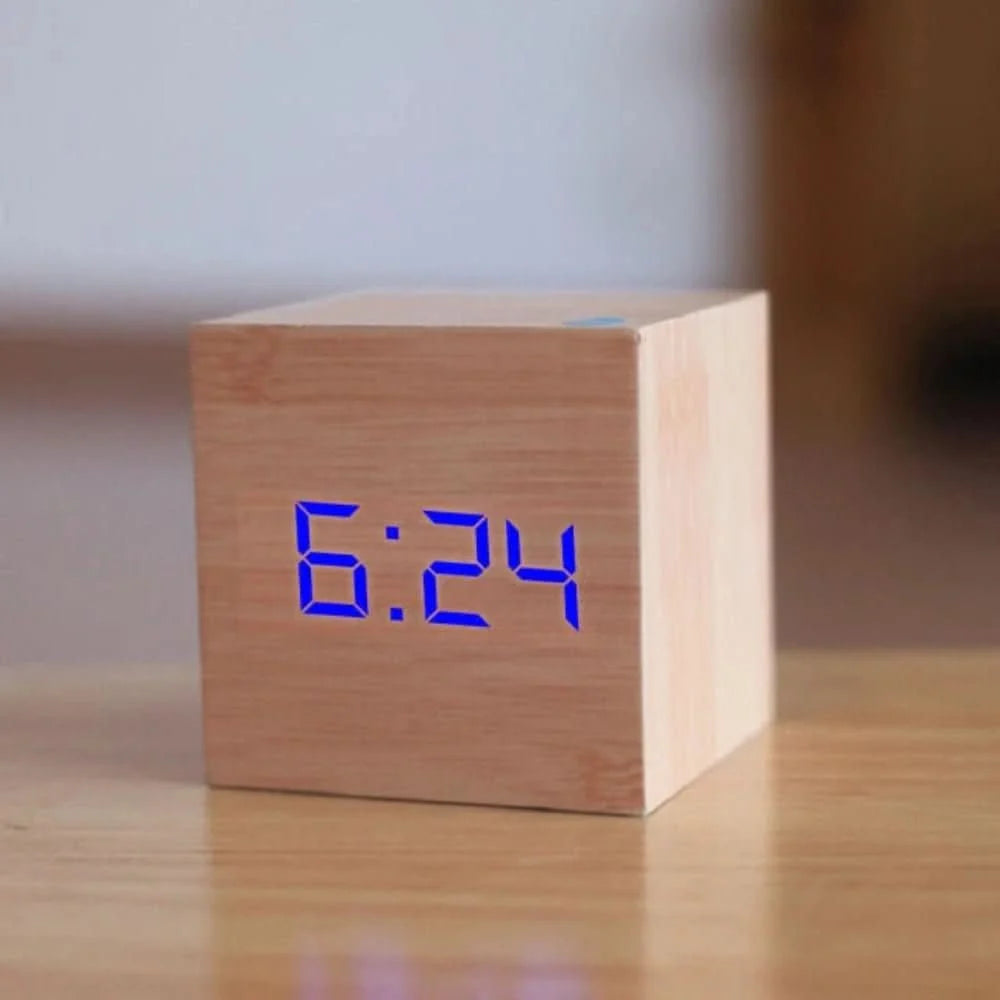 Digital Alarm Clock Time Date Temperature Adjustable Brightness