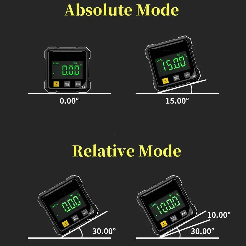 Digital Angle Finder Magnetic Mount LED Display ±0.2° Accuracy