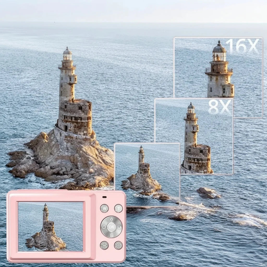 Digital Camera Compact 1080p Video Large LCD