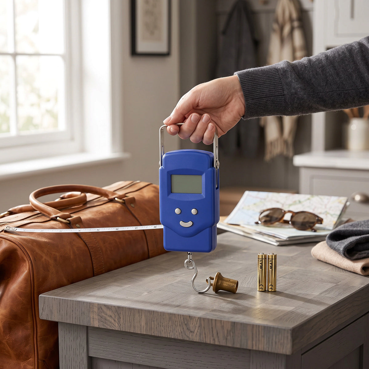 Digital Hanging Scale With Tape Measure 110 lb Capacity