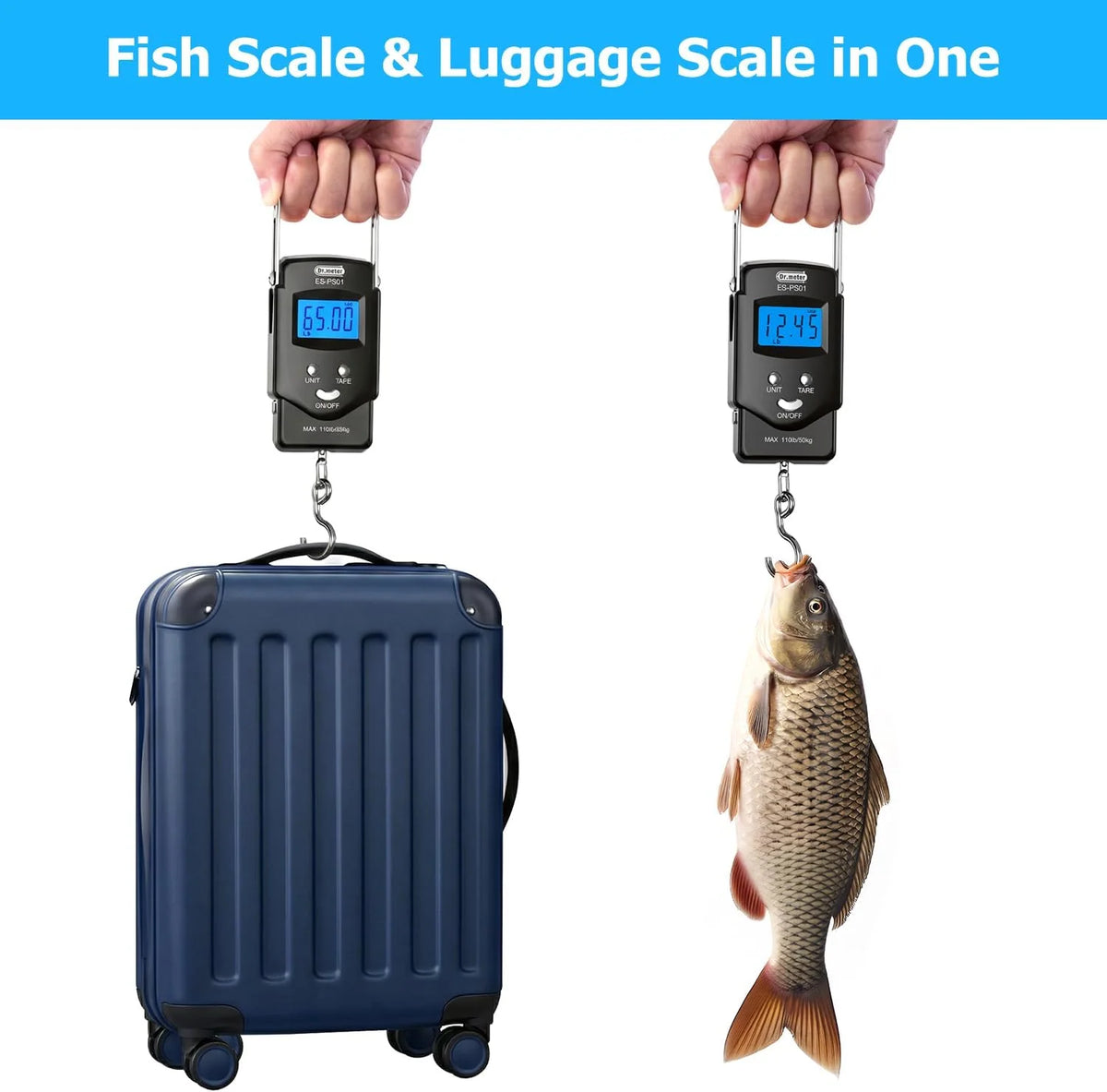 Digital Hanging Scale With Tape Measure 110 lb Capacity
