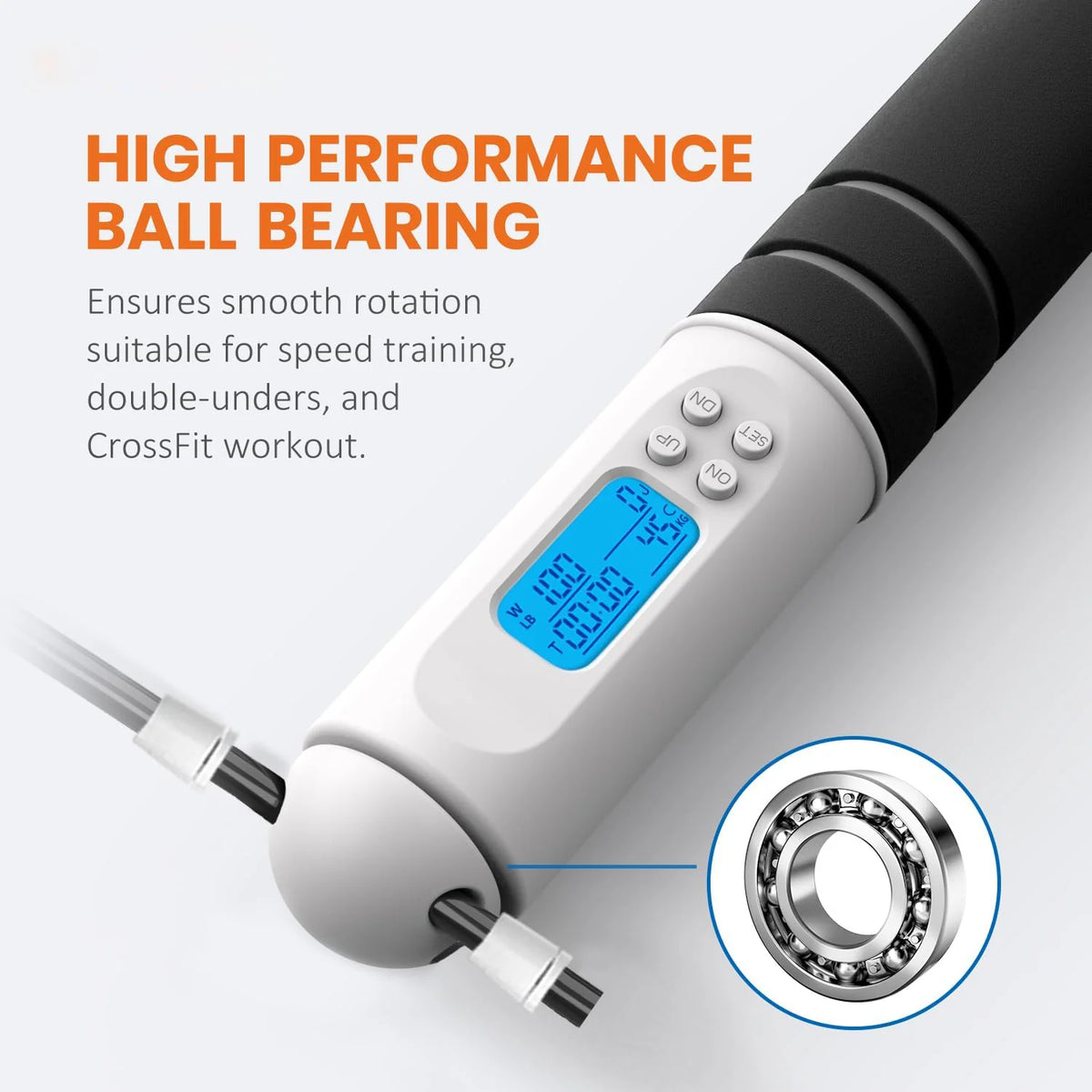 Digital Jump Rope LED Display Jump & Calorie Tracking