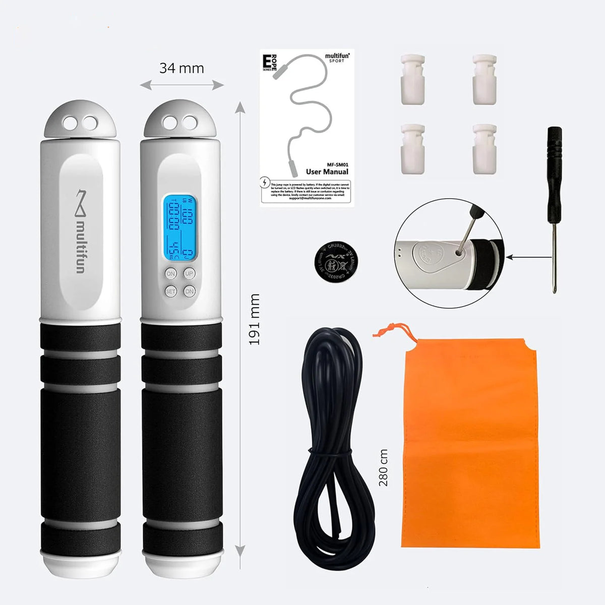 Digital Jump Rope LED Display Jump & Calorie Tracking