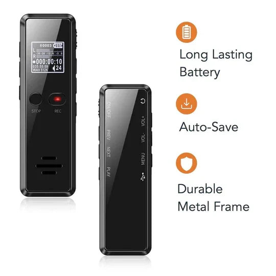 Digital Voice Recorder 16GB Sound-Activated 35-Hour Recording
