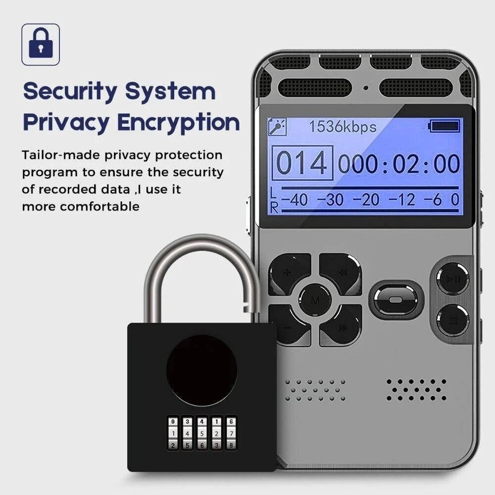 Digital Voice Recorder Rechargeable 72-Hour Recording LCD Display