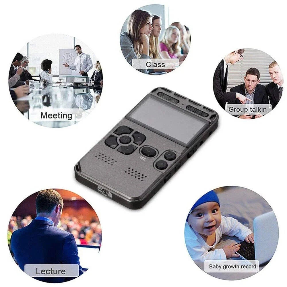 Digital Voice Recorder Rechargeable 72-Hour Recording LCD Display