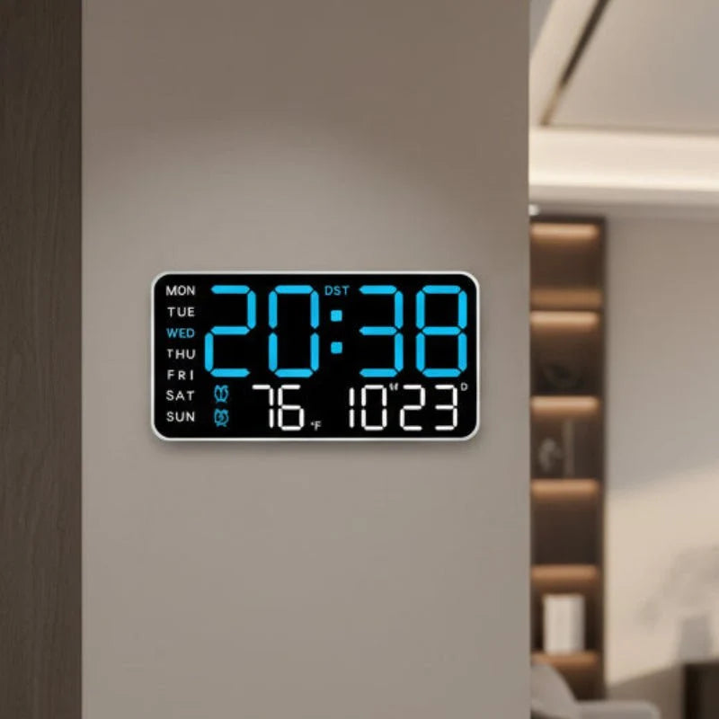 Digital Wall Clock Dual Alarm Date & Temperature Display