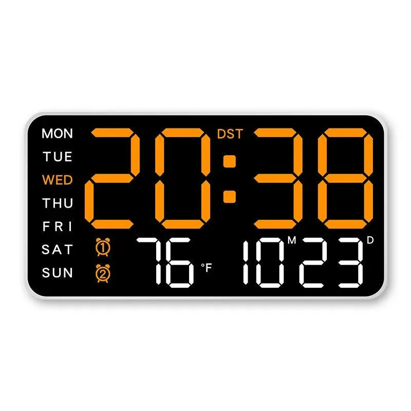 Digital Wall Clock Dual Alarm Date & Temperature Display