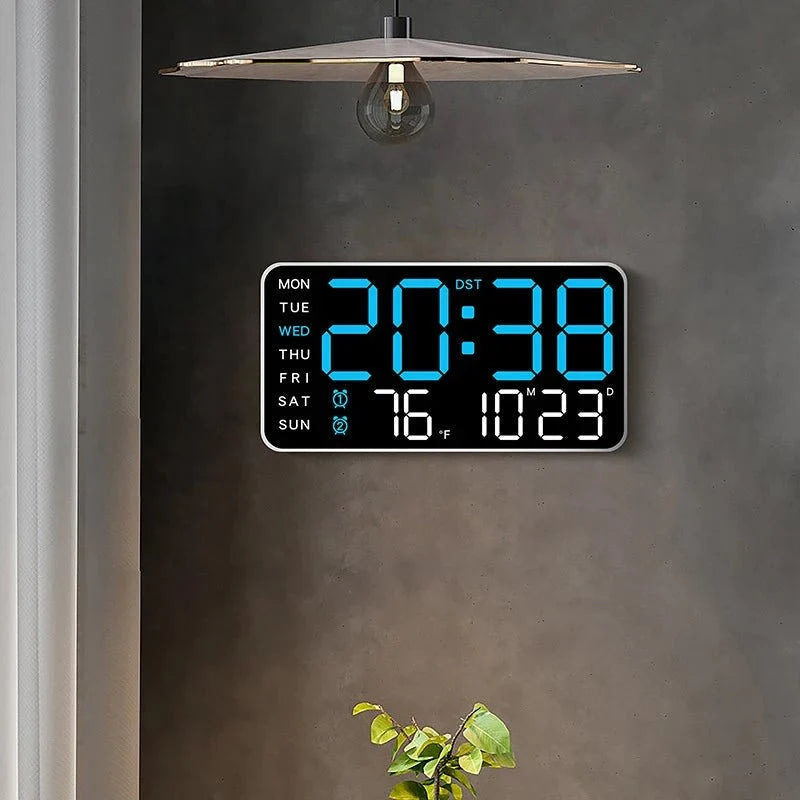 Digital Wall Clock Dual Alarm Date & Temperature Display